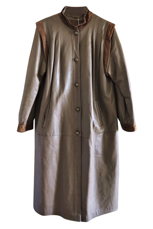 Leather trench coat