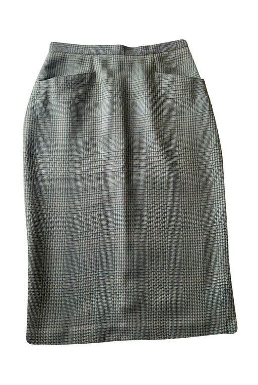 Checked straight skirt