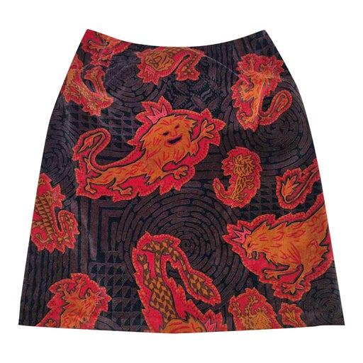 Patterned mini skirt
