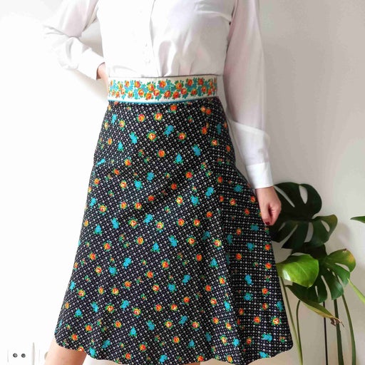 70s printed skirt