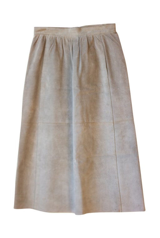 Leather midi skirt