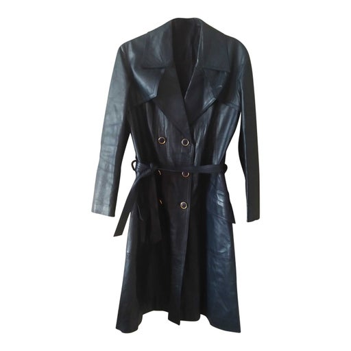 Leather trench coat