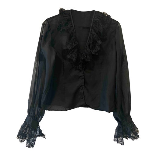80's black blouse