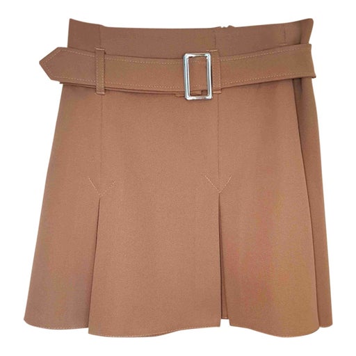Beige trapeze skirt