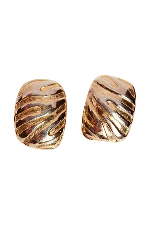 Golden clip earrings