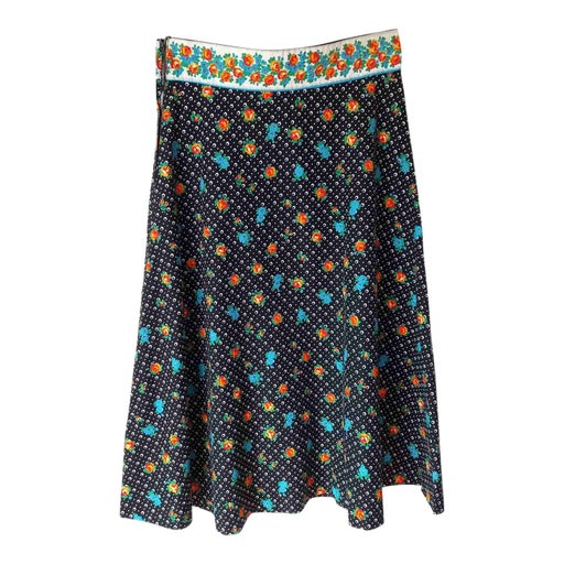 70s printed skirt