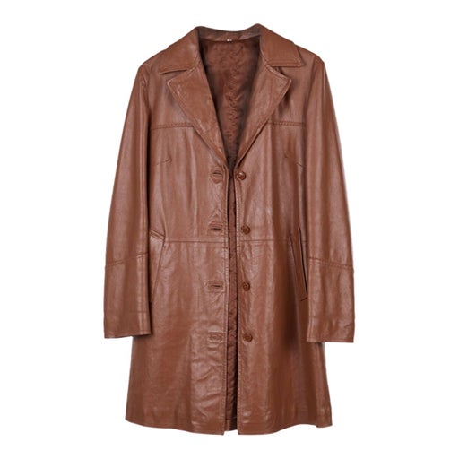 Leather trench coat