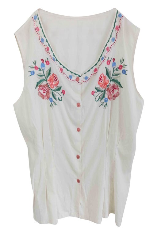 Linen embroidered top