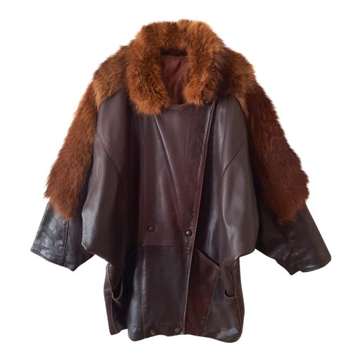 Leather and fur coat