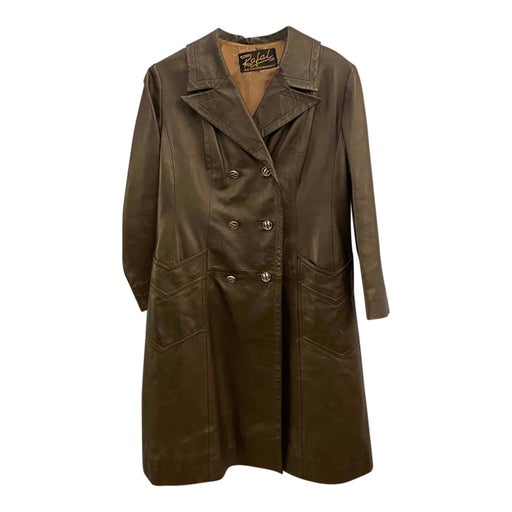 Leather trench coat