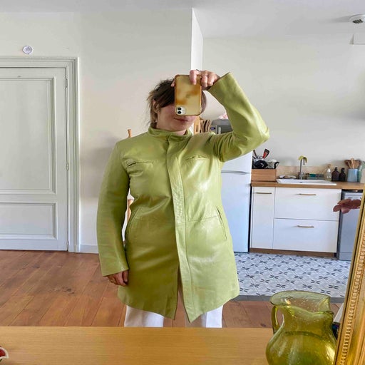 90's leather trench coat