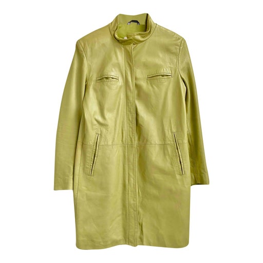 90's leather trench coat