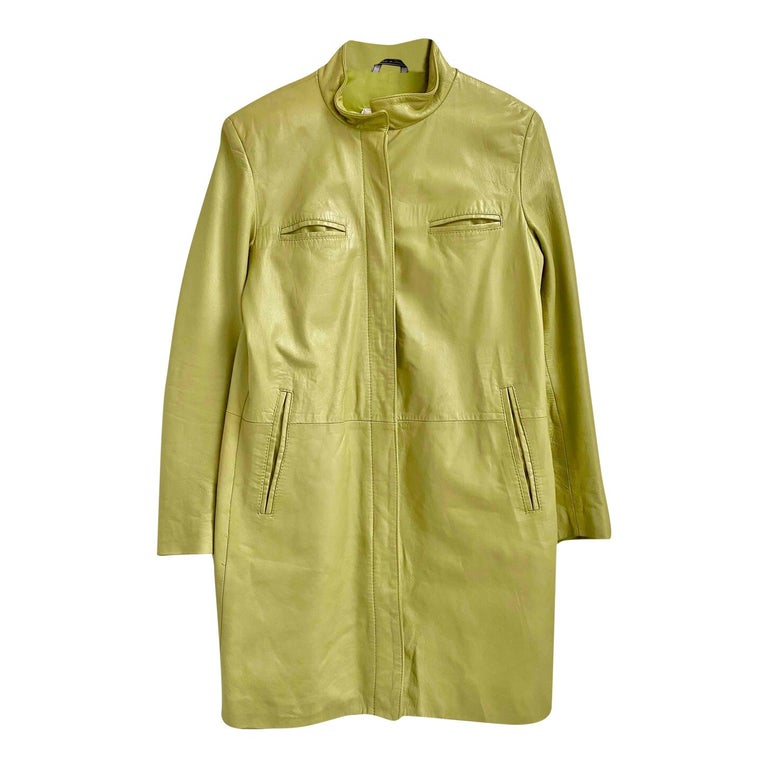 90's leather trench coat