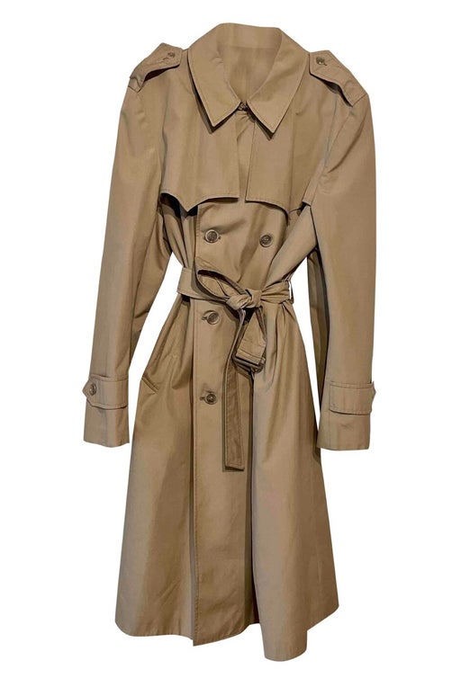 Beige belted trench coat