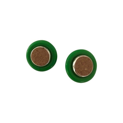Green clip earrings