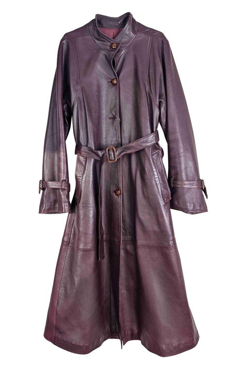 Leather trench coat