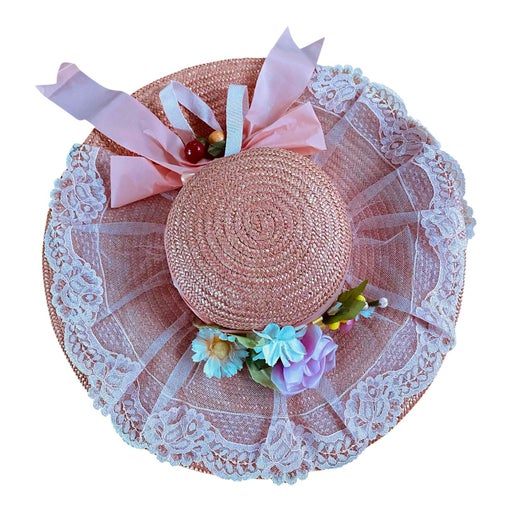 Chapeau de paille rose
