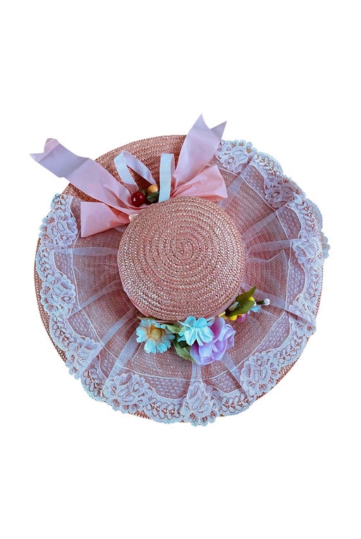 Chapeau de paille rose