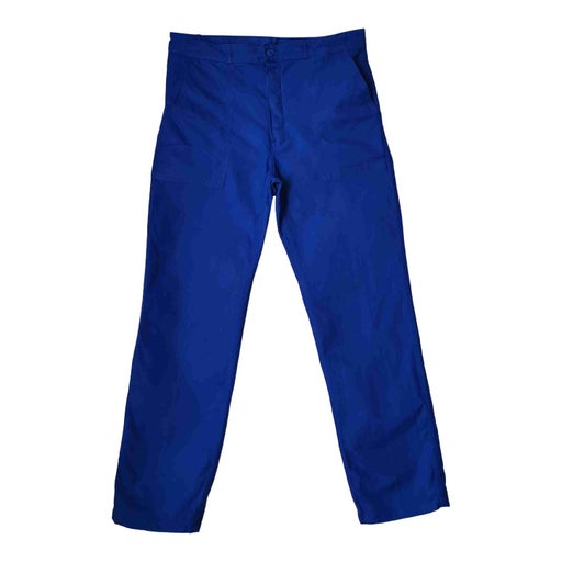 Blue work trousers