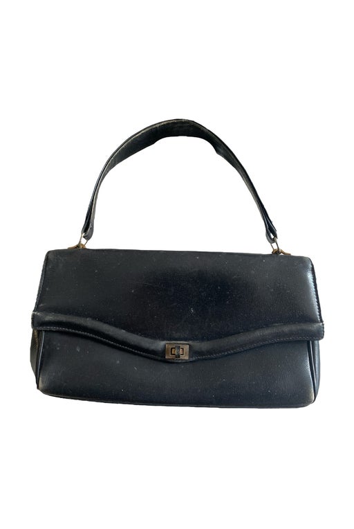 Leather baguette bag