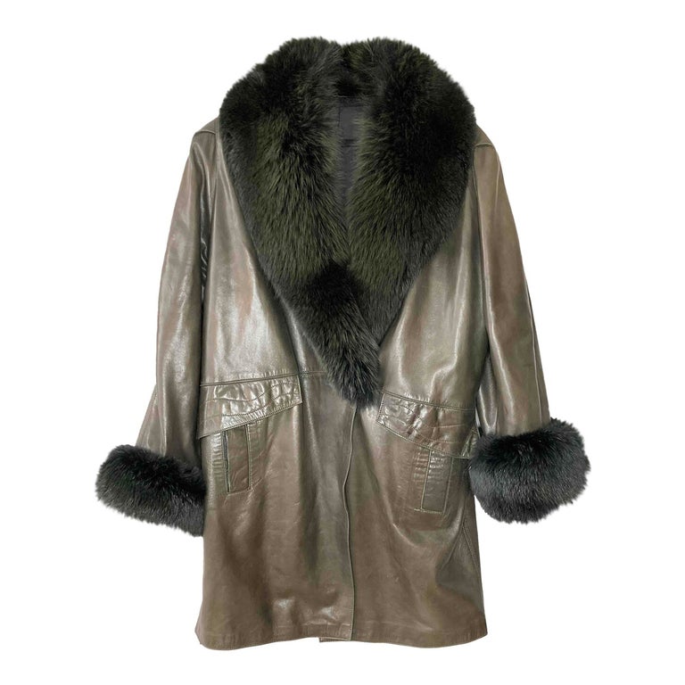 Manteau cuir et fourrure