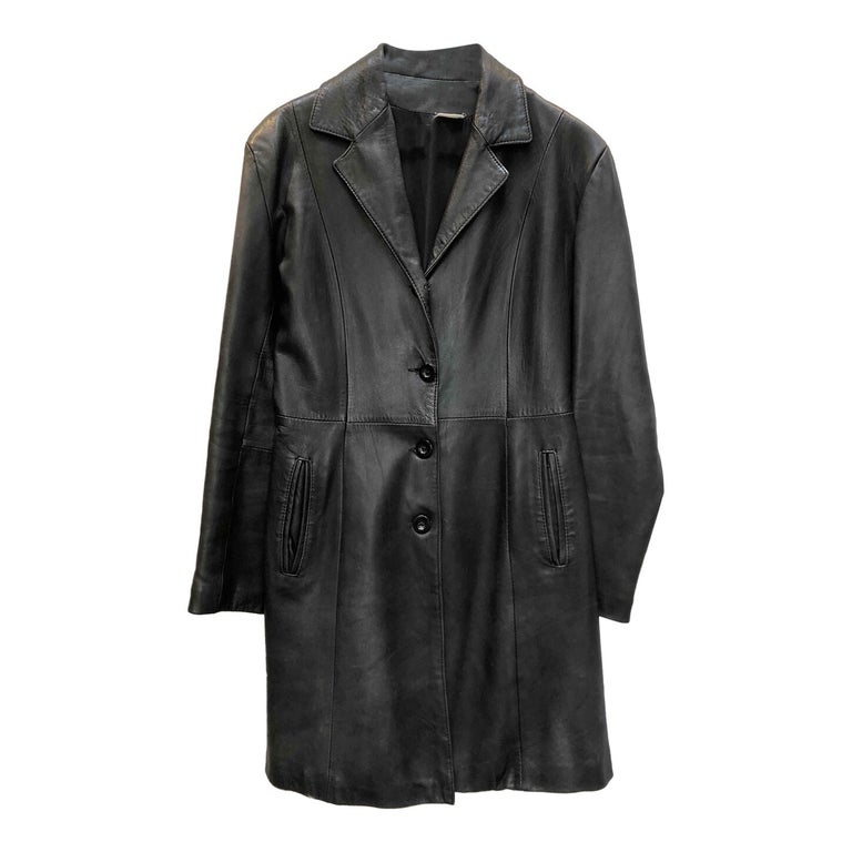 Veste longue en cuir