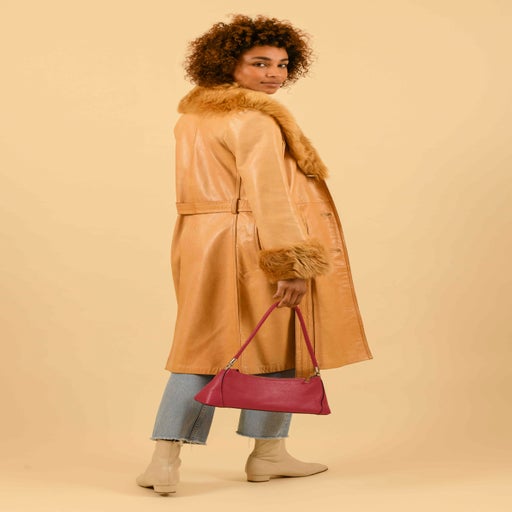 Leather trench coat