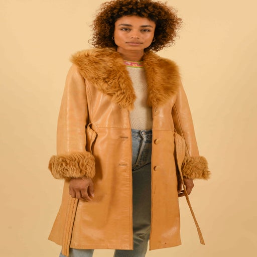 Leather trench coat