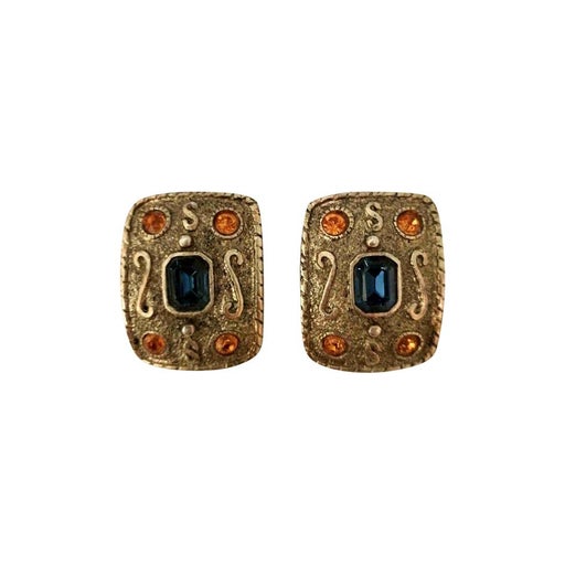 Golden clip earrings