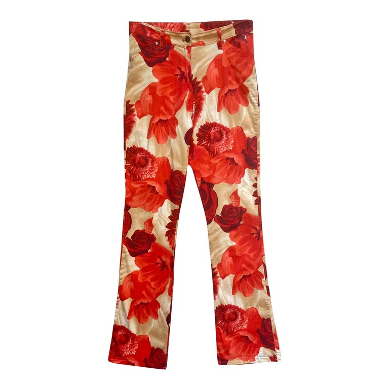 Pantalon flare à fleurs