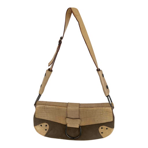 Leather baguette bag