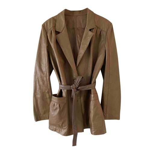 Leather safari jacket