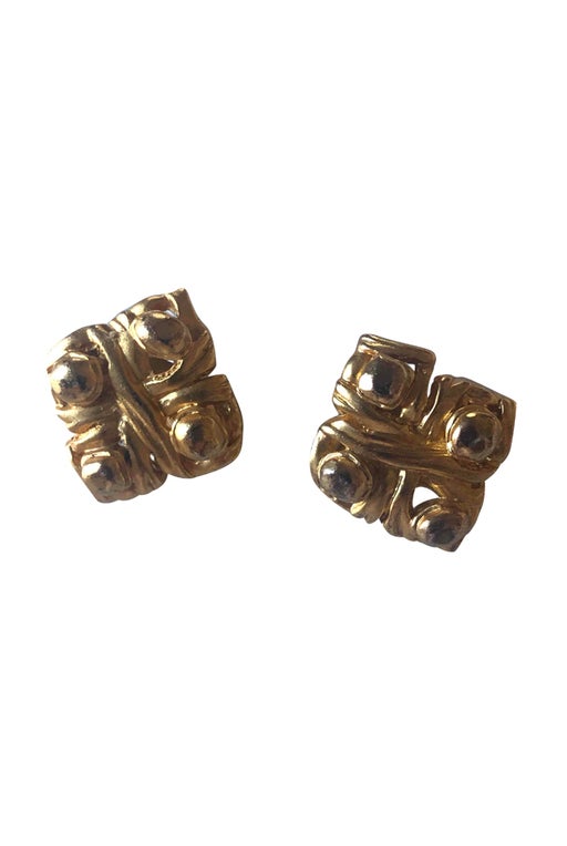 Golden clip earrings