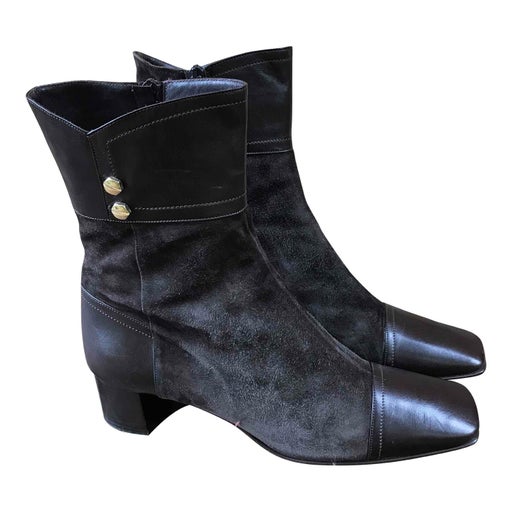 Bottines en cuir et daim 