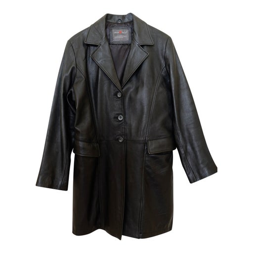 Genuine Leather Trench Jacket, Small to 