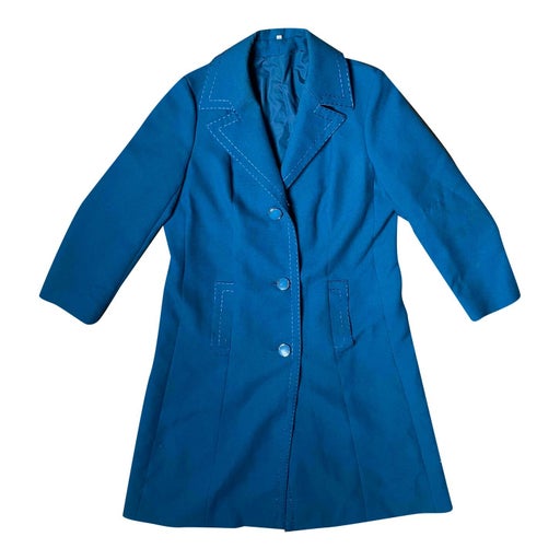 80's blue trench coat