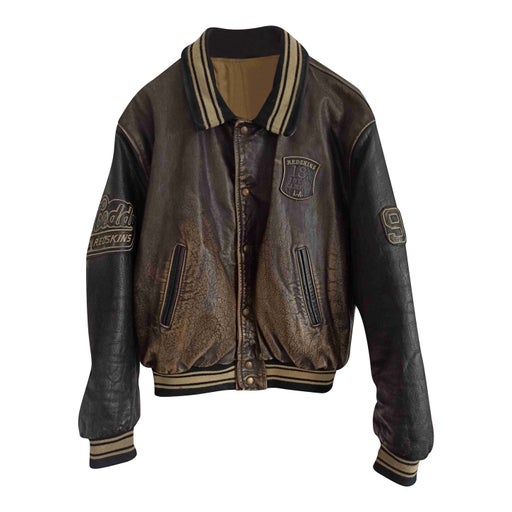 Leather bomber jacket