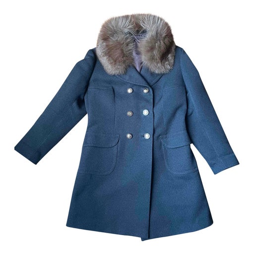 Fur collar coat