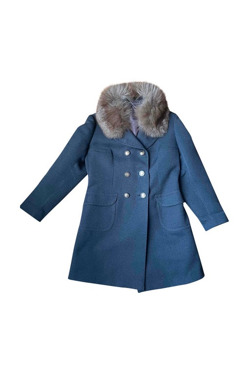 Fur collar coat