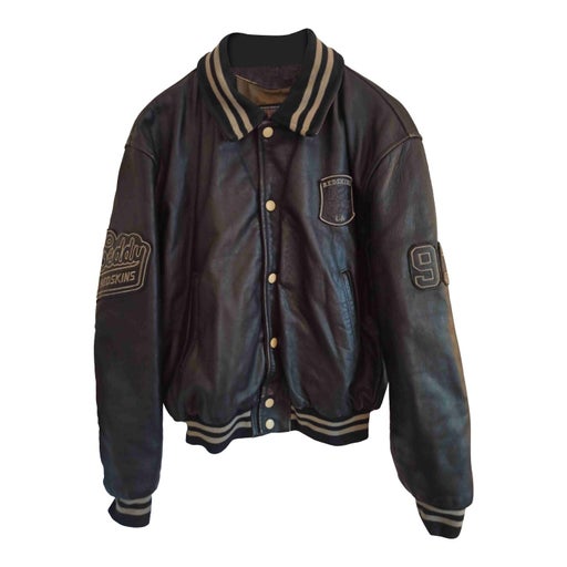 Leather bomber jacket
