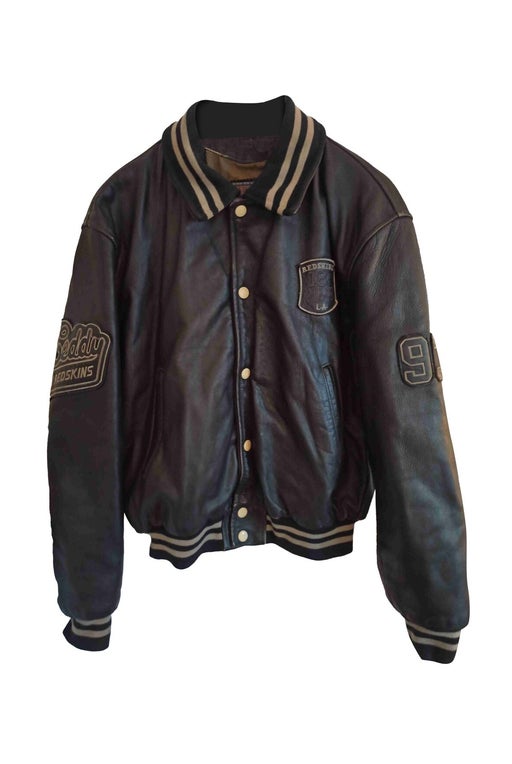 Leather bomber jacket