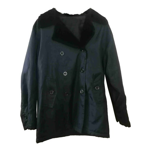 Fur collar trench coat