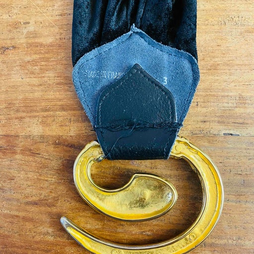 Velvet and leather belt