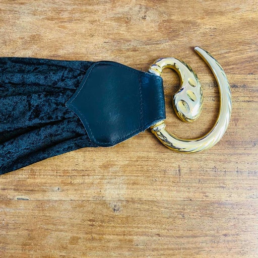 Velvet and leather belt