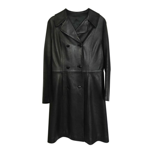 Leather trench coat