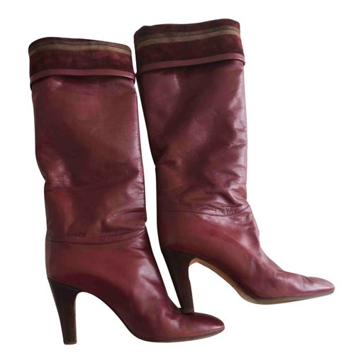 Bottes en cuir et daim