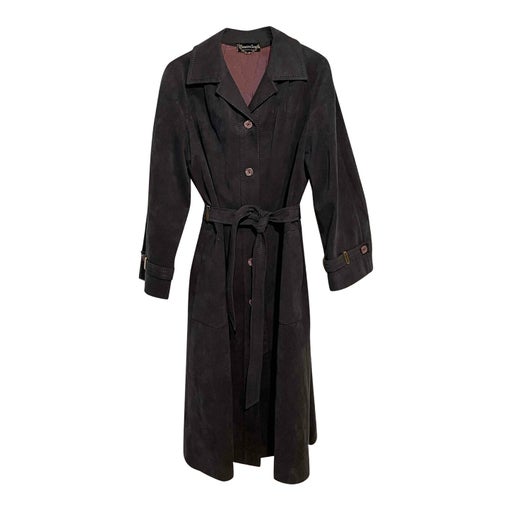 Suede trench coat