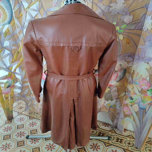 Leather trench coat