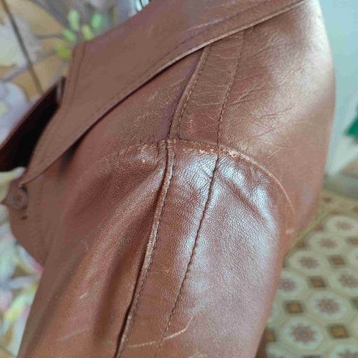 Leather trench coat