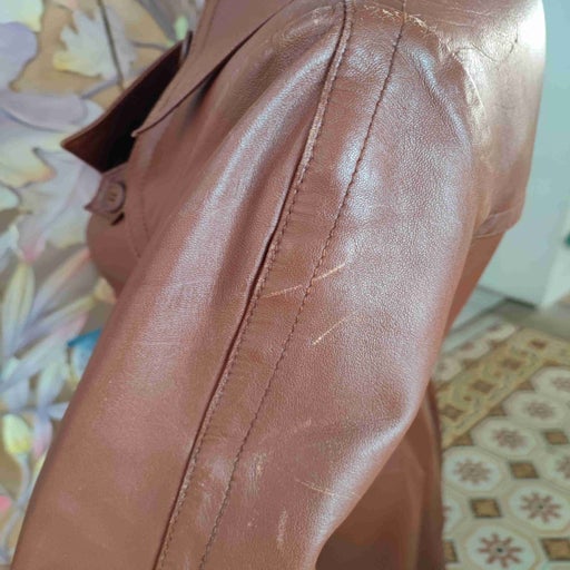 Leather trench coat